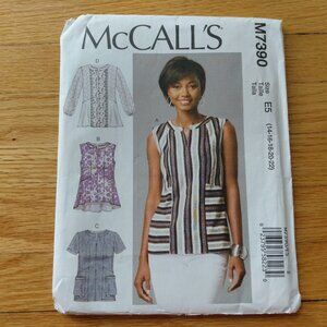 Plus Size 14-22 Pullover Tops Sewing Pattern Semi-Fitted UNCUT McCall's 7390
